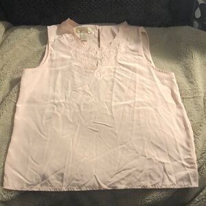 Vintage Mikado Sleeveless Light Pink Blouse, size Medium
